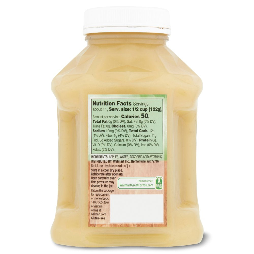 Great Value Unsweetened Applesauce, 46 Oz Jar