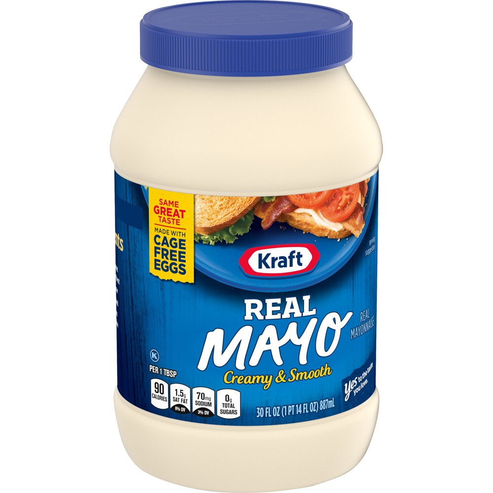 Kraft Real Mayo Creamy & Smooth Mayonnaise, for a Keto and Low Carb Lifestyle, 30 Fl Oz Jar