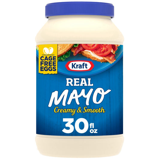 Kraft Real Mayo Creamy & Smooth Mayonnaise, for a Keto and Low Carb Lifestyle, 30 Fl Oz Jar